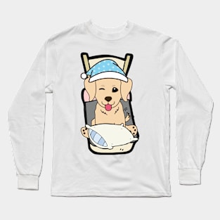 Cute retriever is going to bed Long Sleeve T-Shirt